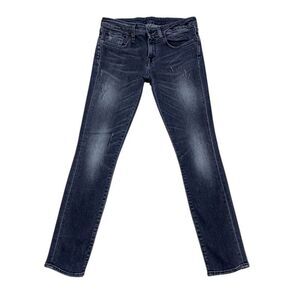 R13 Kate Skinny Jeans Orion Black 26x27 Made in Italy Distressed EUC